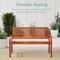 Best Choice Products Indoor Outdoor Steel Garden Bench w/ Geometric Backrest, Foot Levelers